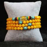 Yellow Red Conch Shell Beads Long Bracelets Multilayer 108 Beads Women Jewelry