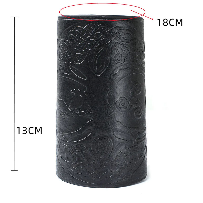 Thor's Hammer Pattern PU Leather Short Wrist Strap for Men