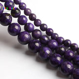 Charoite Stone Round Loose Beads for Jewelry Making Diy Bracelet Necklace 15''