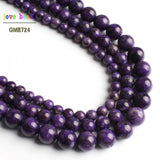 Charoite Stone Round Loose Beads for Jewelry Making Diy Bracelet Necklace 15''