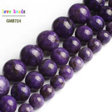 Charoite Stone Round Loose Beads for Jewelry Making Diy Bracelet Necklace 15''