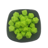 Chartreuse Hexagon Silicone Bead 14mm for DIY Keychain Bracelet Necklace