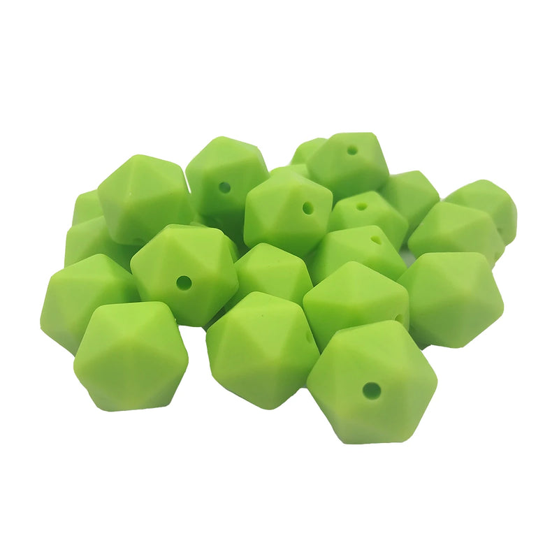 Chartreuse Icosahedron Silicone Bead for DIY Keychain Making