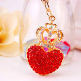 Crystal Crown Heart Key Chain Ring Holder Car Pendant Keyring Gift R083