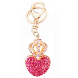 Crystal Crown Heart Key Chain Ring Holder Car Pendant Keyring Gift R083