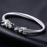 Chavin Dragon Steel Male Clamp Bracelet