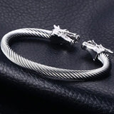 Chavin Dragon Steel Male Clamp Bracelet