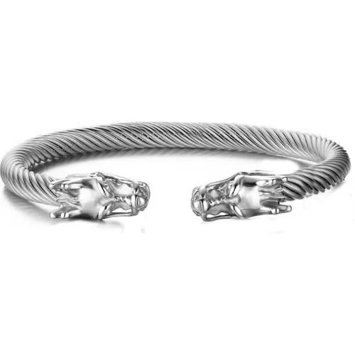 Chavin Dragon Steel Male Clamp Bracelet