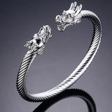 Chavin Dragon Steel Male Clamp Bracelet