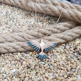 Turquoise Gemstone Phoenix Silver Necklace Ds21