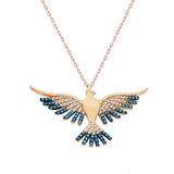 Turquoise Gemstone Phoenix Silver Necklace Ds21