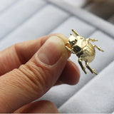 Insect Beetle Brooch, Silver Antique Gold-color Pins And Brooches