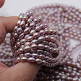 5-6mm Rice Pearl Necklace Loose Beads Freshwater Pearl Strand DIY Jewelry