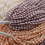 5-6mm Rice Pearl Necklace Loose Beads Freshwater Pearl Strand DIY Jewelry