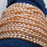 5-6mm Rice Pearl Necklace Loose Beads Freshwater Pearl Strand DIY Jewelry
