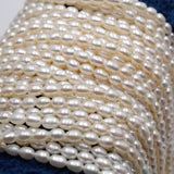 5-6mm Rice Pearl Necklace Loose Beads Freshwater Pearl Strand DIY Jewelry