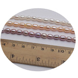 5-6mm Rice Pearl Necklace Loose Beads Freshwater Pearl Strand DIY Jewelry