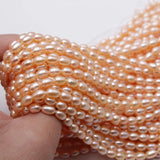 5-6mm Rice Pearl Necklace Loose Beads Freshwater Pearl Strand DIY Jewelry