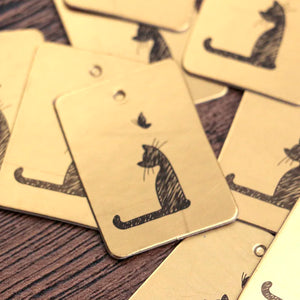 100pcs Yellow Cat Jewelry Display Tags 3x4cm for Jewelry