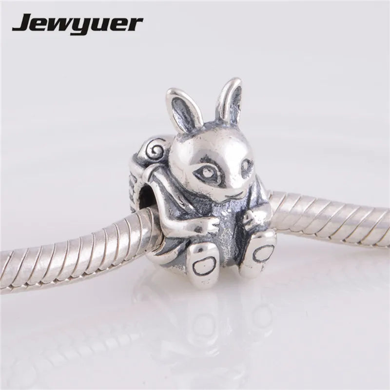 925 Sterling Silver Bunny Charms for Jewelry Making DIY