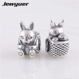 925 Sterling Silver Bunny Charms for Jewelry Making DIY