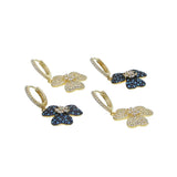 Micro Pave CZ Flower Charm Dangle Earrings for Women