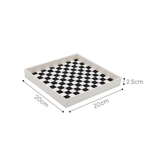 Checkerboard Tray for Porch Living Room Bedroom Desktop