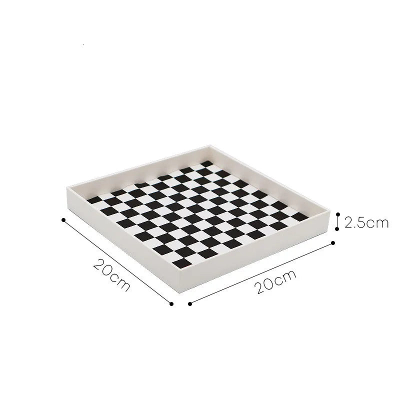 Checkerboard Tray for Porch Living Room Bedroom Desktop