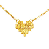 24k Yellow Gold Heart Pendant Necklace for Women, Bridal Clavicle Chain Jewelry