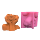 Cheek Support Face Silicone Mold Succulent Flowerpot Clay Plaster Molds