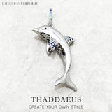 Cheerful Dolphin Pendant 925 Sterling Silver Jewelry Good Luck Gift