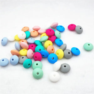 100pcs Silicone Lentil Teether Beads DIY Baby Pacifier Dummy Chewing Jewelry