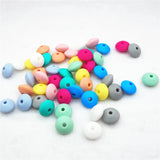 100pcs Silicone Lentil Teether Beads DIY Baby Pacifier Dummy Chewing Jewelry
