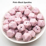 100pcs 14mm BPA Silicone Hexagon Teether Beads DIY Baby Shower Sensory Toy