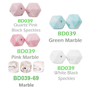 100pcs 14mm BPA Silicone Hexagon Teether Beads DIY Baby Shower Sensory Toy