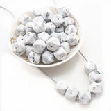 100pcs 14mm BPA Silicone Hexagon Teether Beads DIY Baby Shower Sensory Toy