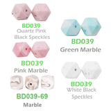 100pcs 14mm BPA Silicone Hexagon Teether Beads DIY Baby Shower Sensory Toy