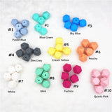 100pcs 14mm Silicone Hexagon Teether Beads DIY Baby Rattle Pacifier Dummy
