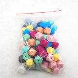100pcs 14mm Silicone Hexagon Teether Beads DIY Baby Rattle Pacifier Dummy