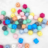 100pcs 14mm Silicone Hexagon Teether Beads DIY Baby Rattle Pacifier Dummy