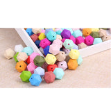 100pcs 14mm Silicone Icosahedron Teether Beads DIY Baby 20 side Beads