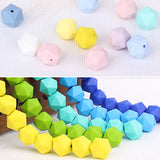 100pcs 14mm Silicone Icosahedron Teether Beads DIY Baby 20 side Beads