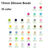 100pcs 15mm Silicone Teether Beads DIY Baby Chewing Nursing Jewelry Toy BPA