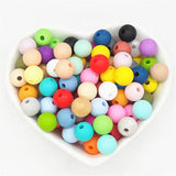 100pcs 15mm Silicone Teether Beads DIY Baby Chewing Nursing Jewelry Toy BPA