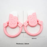 Chengkai 10PCS Silicone Ice Cream Teether DIY Baby Pacifier Dummy Pendant