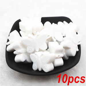 Chengkai 10pcs BPA Silicone Butterfly Teether Beads DIY Baby Shower Teething