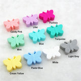 Chengkai 10pcs BPA Silicone Butterfly Teether Beads DIY Baby Shower Teething
