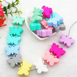 Chengkai 10pcs BPA Silicone Butterfly Teether Beads DIY Baby Shower Teething