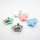 10pcs BPA Silicone Flower Star Clips DIY Baby Teether Pacifier Chain