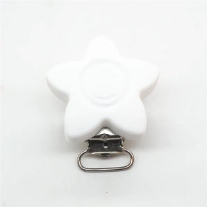 10pcs BPA Silicone Flower Star Clips DIY Baby Teether Pacifier Chain